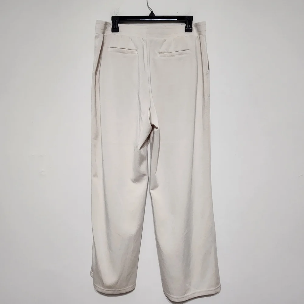 Elie Tahari Cream Wide Leg Pull-On Pants XL Modal Blend Pockets Soft Lounge